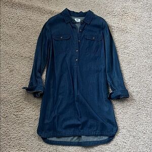 Old Navy Blue Denim Button-Up dress